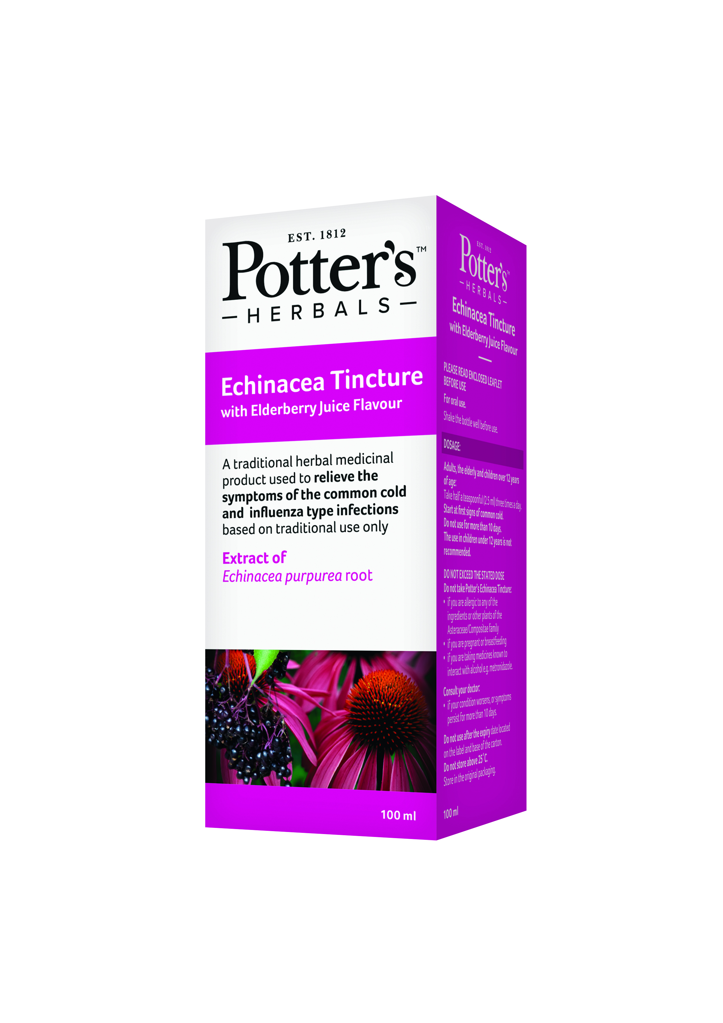 Potter's Echinacea Tincture with Elderberry Juice Flavour Potter's